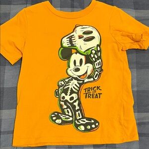 Disney Orange Halloween Mickey Mouse Kids Tee